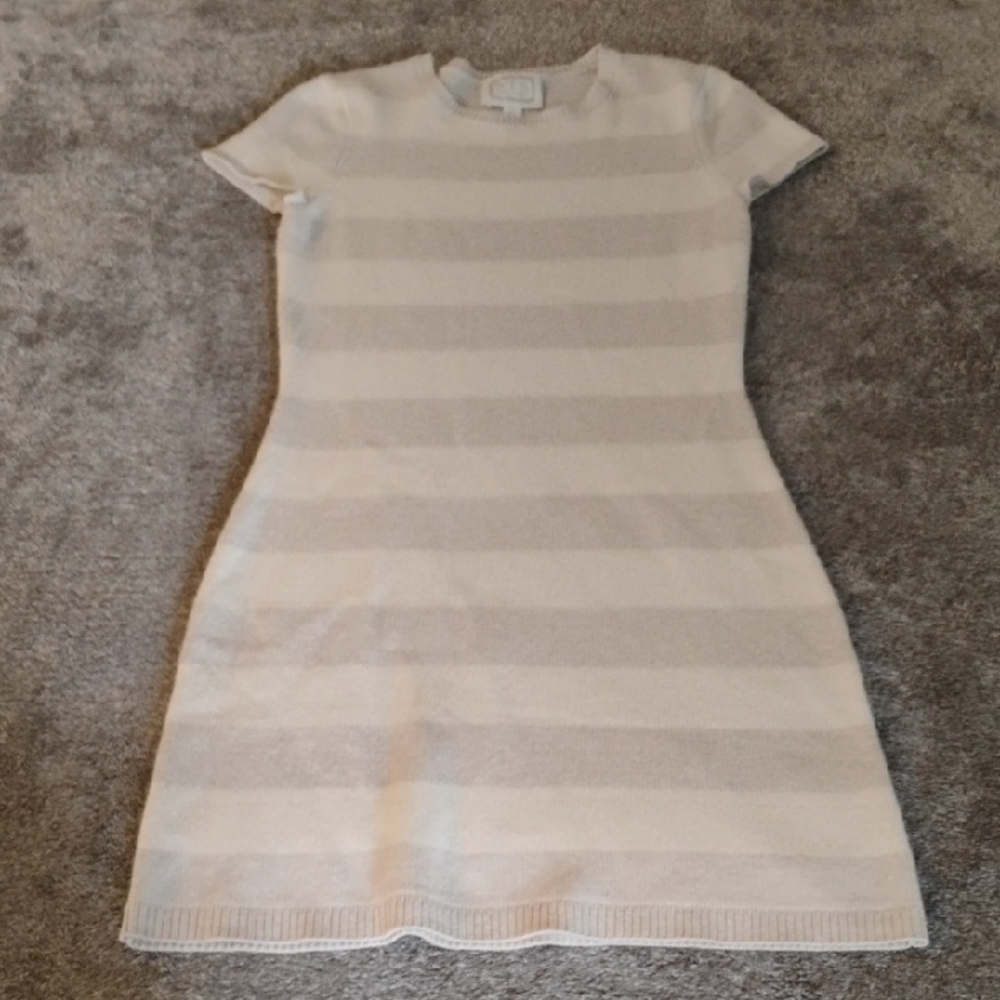 Sail To Sable Wool Cashmere Stripe Sweater Dress